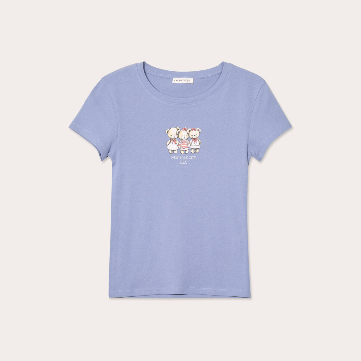 T-shirt manches courtes bleu gris femme