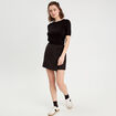 Pull manches courtes noir femme