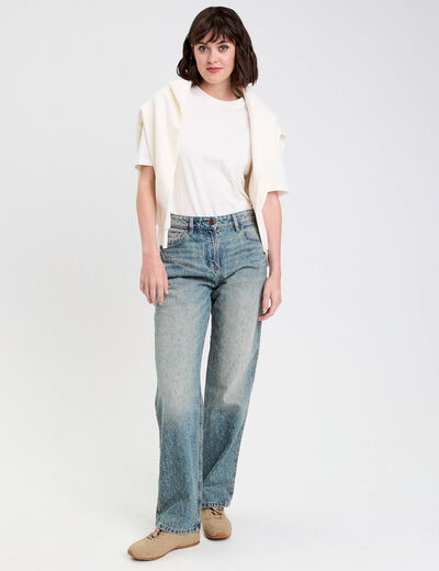 Jean droit taille standard denim dirty femme