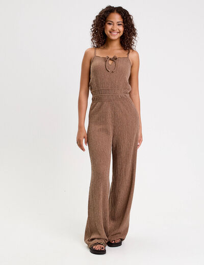 Combinaison large stretch marron femme