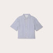 Chemise manches courtes bleu marine femme