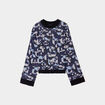 Pull manches longues col rond bleu marine femme