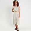 Robe chemise midi contenant du lin vert femme
