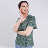 Blouse manches courtes vert pastel femme