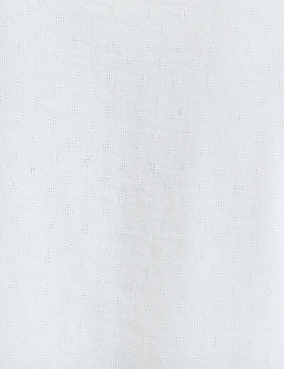 Chemise droite cropped col classique ecru femme