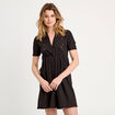 Robe droite broderie noir femme