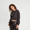 Sweat oversize avec perles gris foncé femme