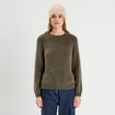 Pull manches longues vert kaki femme