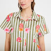 Chemise col classique manches courtes blanc femme