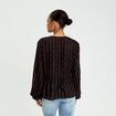 Blouse col V noir femme