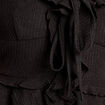 Blouse cropped volants noir femme