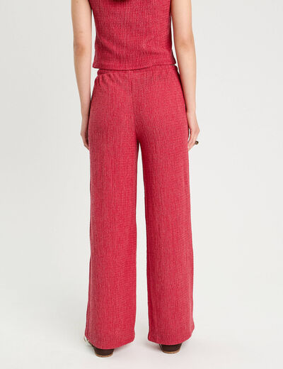 Pantalon large rouge foncé femme