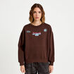 Sweat col rond manches longues marron fonc&eacute; femme