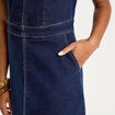 Robe droite zippée en jean denim brut femme