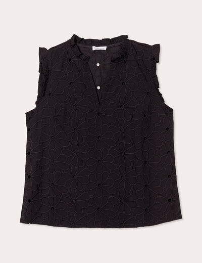 Blouse sans manches noir femme
