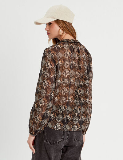 Blouse manches longues noir femme
