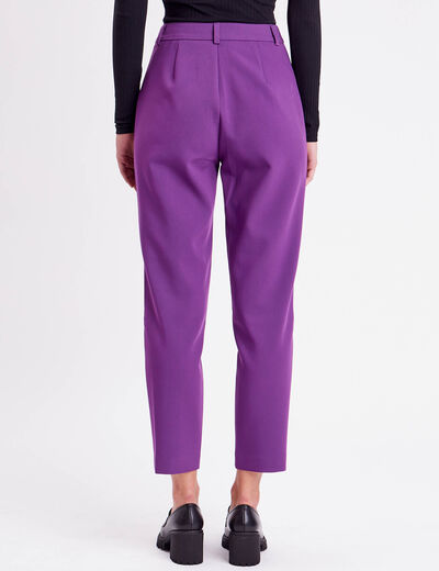 Pantalon city carotte violet foncé femme