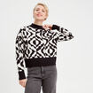 Pull col montant blanc femme