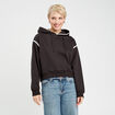Sweat à capuche détails brodés noir femme