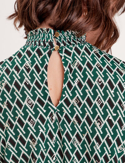 Blouse manches longues vert canard femme