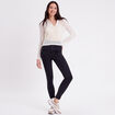 Jeans skinny taille élastiquée denim noir femme
