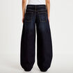Jean barrel taille haute denim brut femme