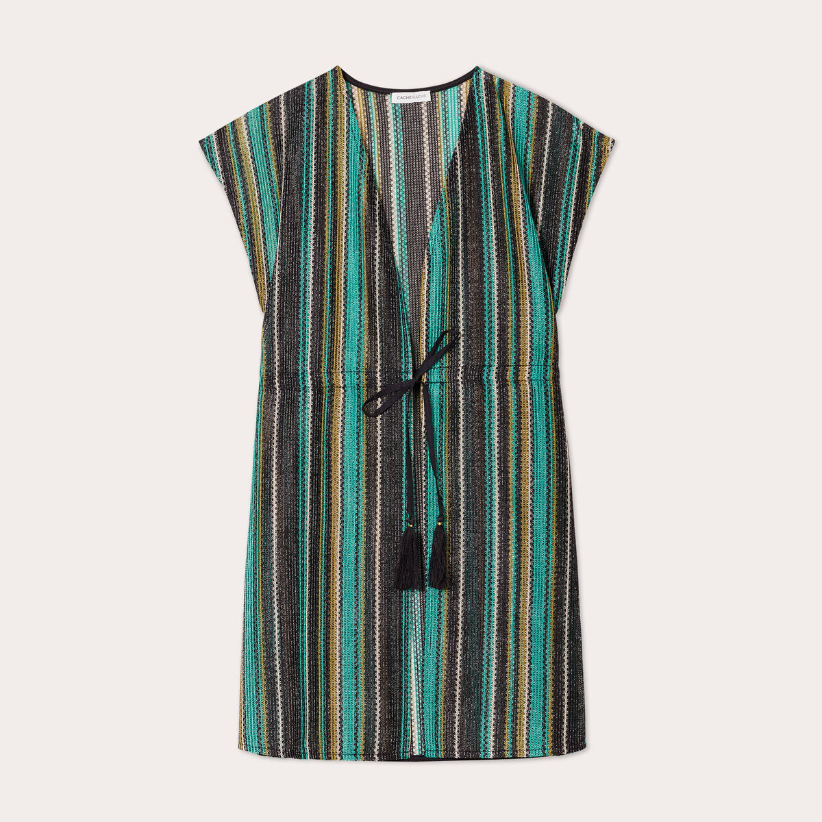 Robe de plage ajour&eacute;e blanc femme