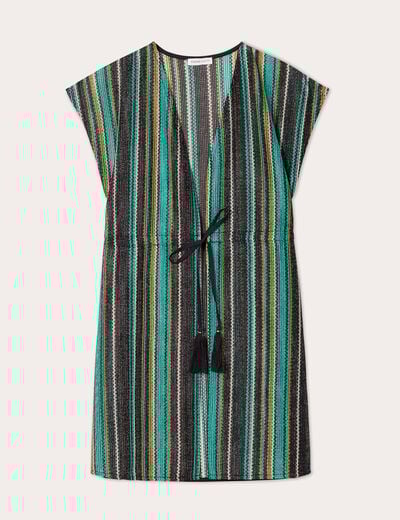 Robe de plage ajourée blanc femme