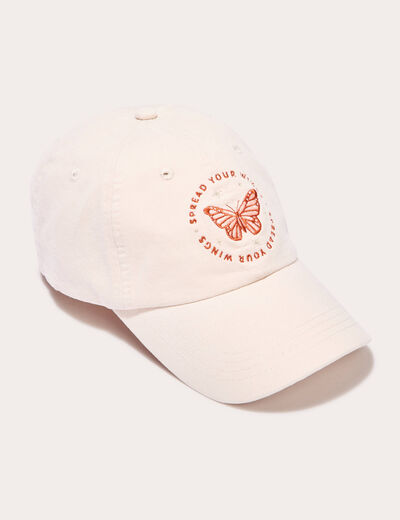 Casquette détails brodés sable femme