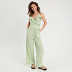 Combinaison pantalon volants vert clair femme