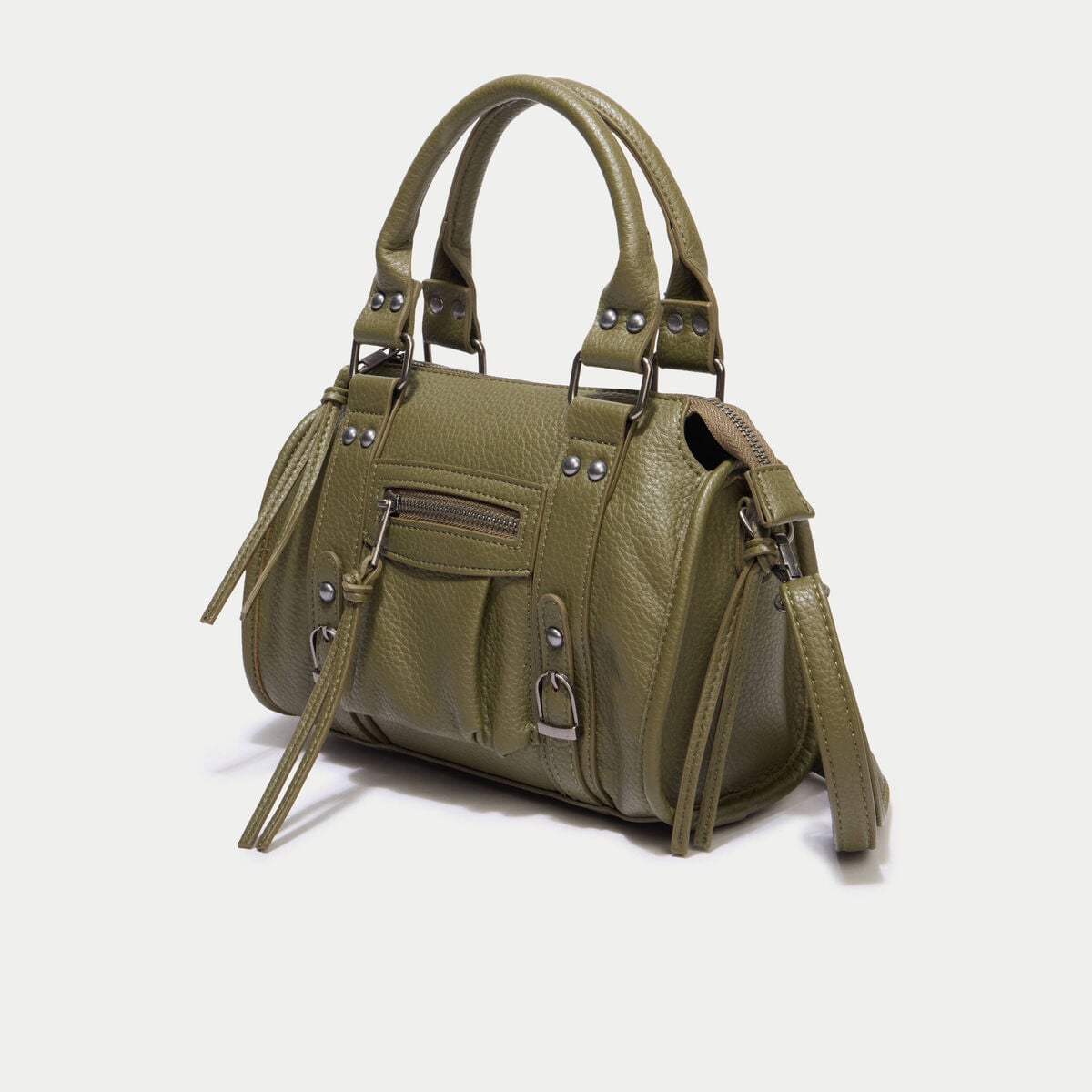 Sac port&eacute; main vert kaki femme