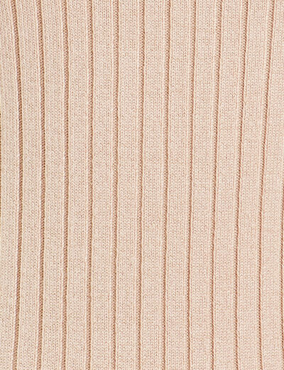 Pull col roulé côtelé sable femme