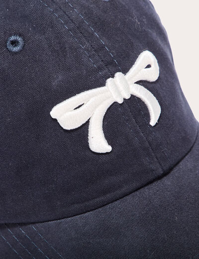 Casquette détails brodés bleu marine femme