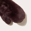Set bandeau et gants fausse fourrure marron fonc&eacute; femme
