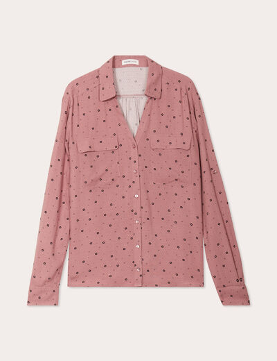 Chemise manches longues rose femme
