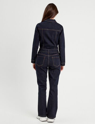 Combinaison pantalon en jean denim brut femme