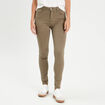 Jeans slim 5 poches vert kaki femme