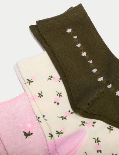 Lot de 3 paires de chaussettes rose clair femme