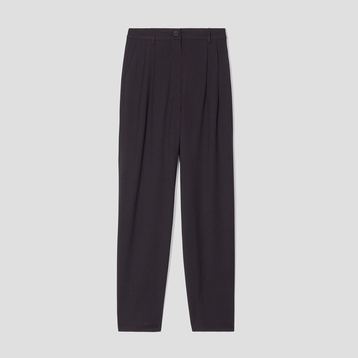 Pantalon city droit pinces noir femme
