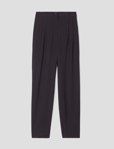 Pantalon city droit pinces noir femme