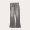 Jean flare taille basse denim gris femme