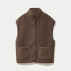 Veste sans manches effet polaire taupe femme