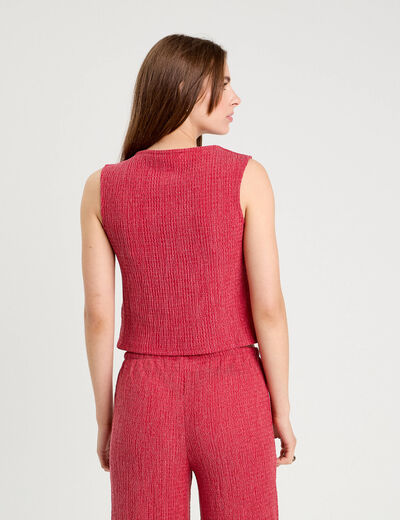 Débardeur sans manches rouge foncé femme