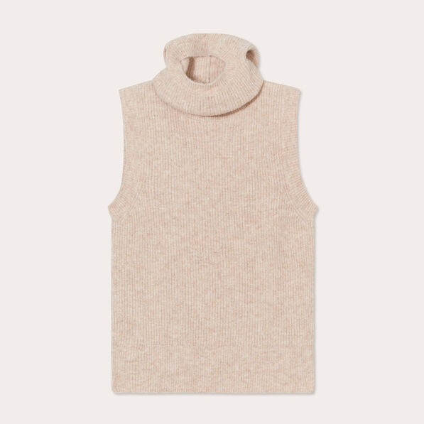 Pull avec cagoule beige femme