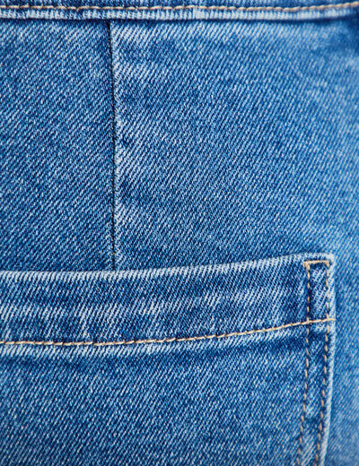 Jean wide leg cropped taille haute denim double stone femme
