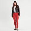 Jeans slim 5 poches rouge femme