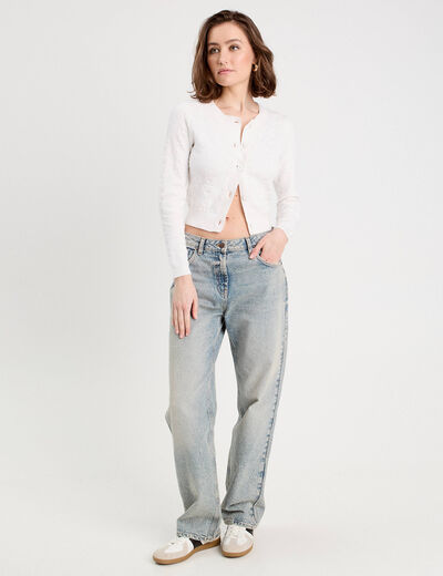 Gilet manches longues blanc femme