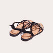 Sandales plates avec brides noir femme