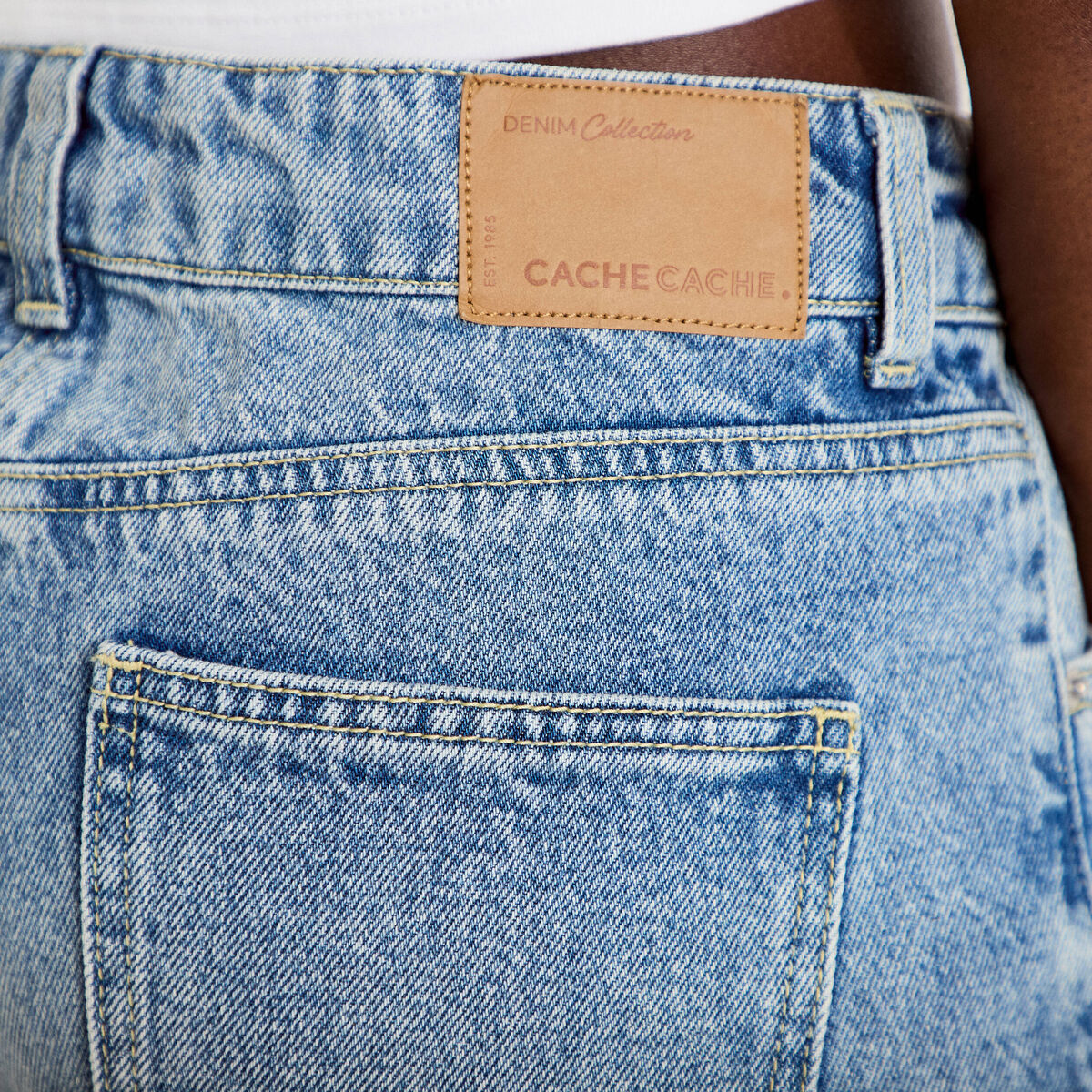 Bermuda en jean denim triple stone femme