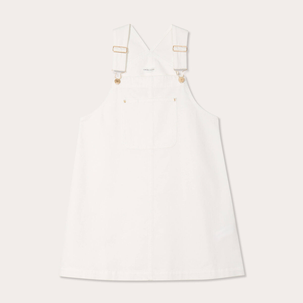 Robe salopette en jean blanc femme